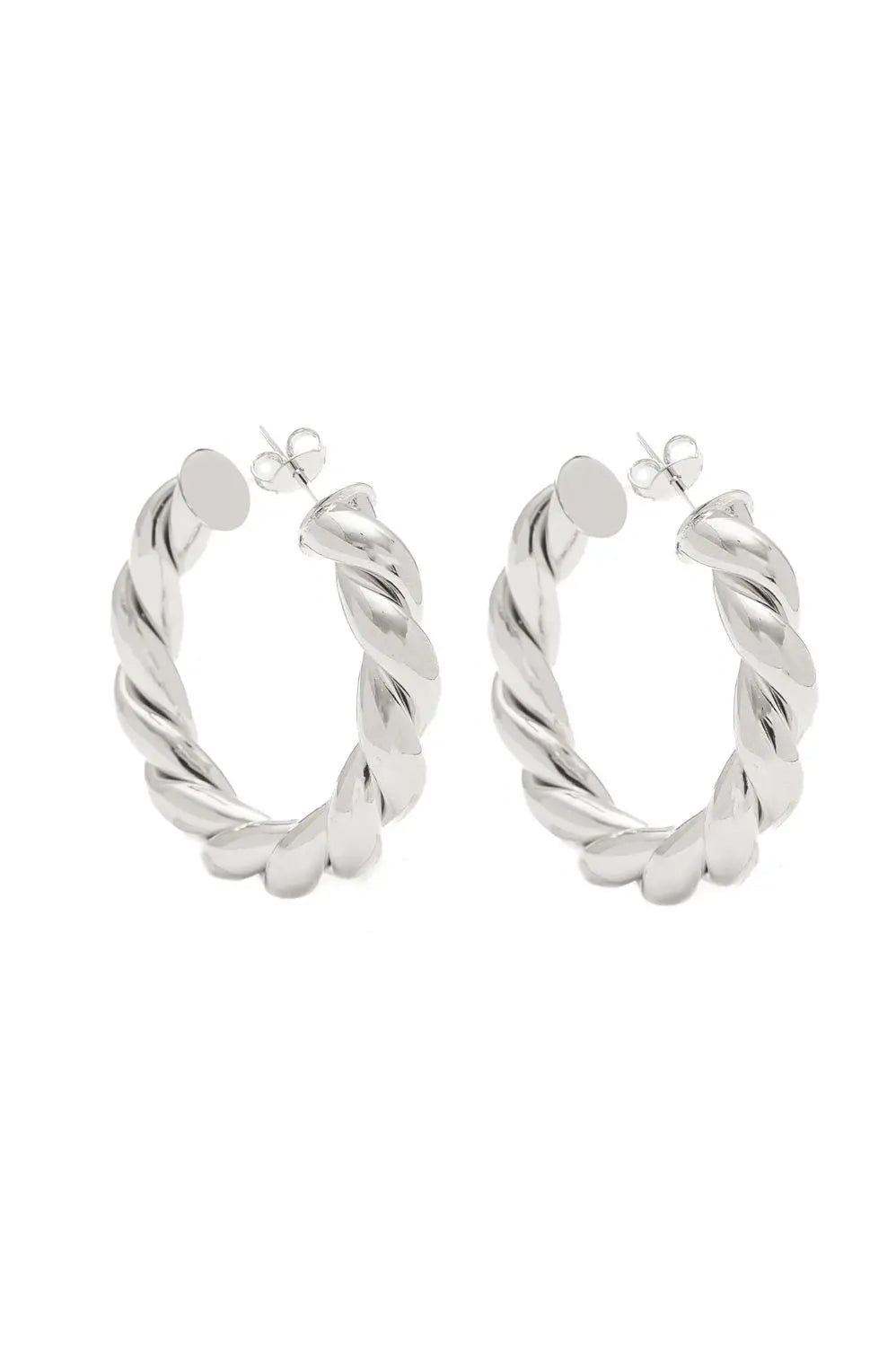 Argola Torção Prateado M